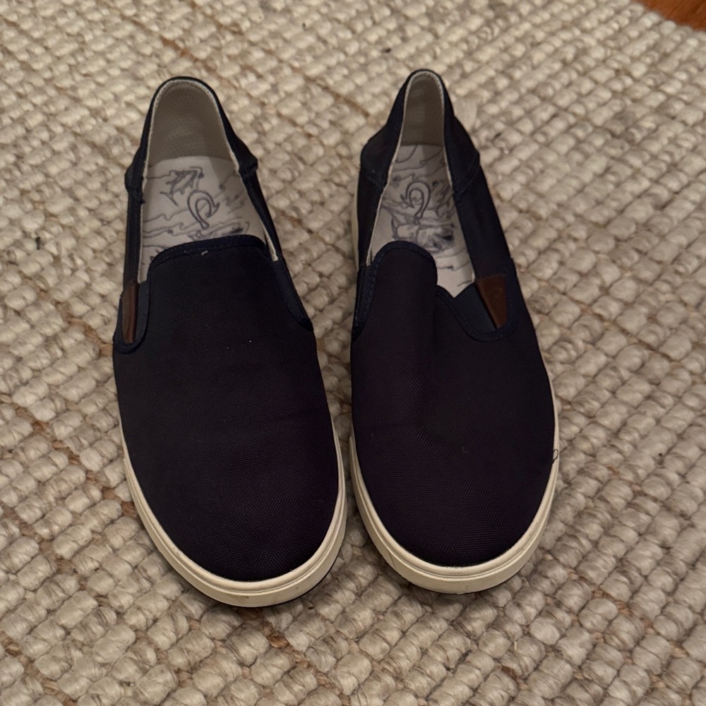 OluKai Men's Dark Blue Slip-On Loafers